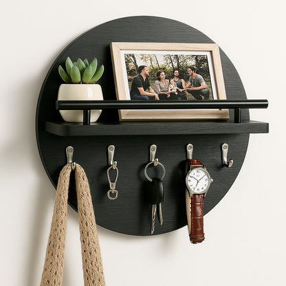 Luxyecs | Round stylish key holder made of eco-friendly wood