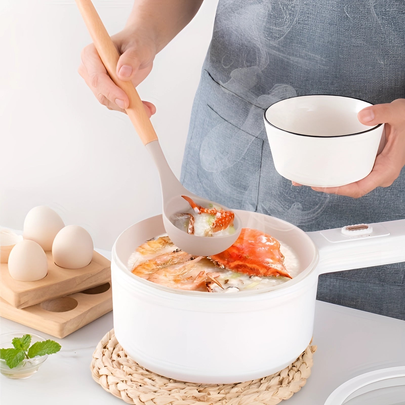 Non-Stick Silicone Utensil Set | Bamboo Handle Eco Cooking Tools