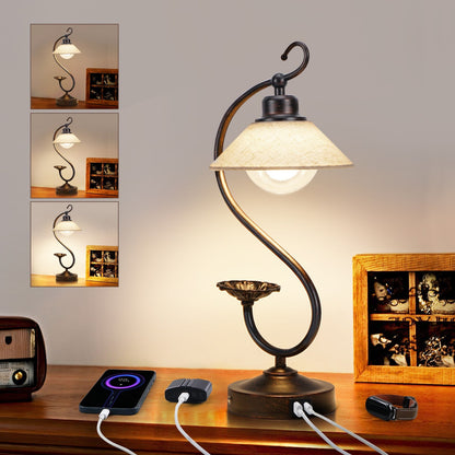 V05 Vintage Flower Table Lamp - Dimmable LED Nightstand Lamps