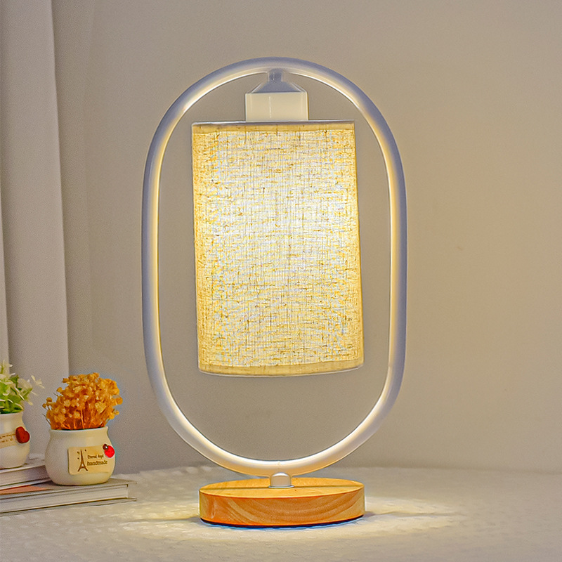 Vintage LED Wooden Table Lamp