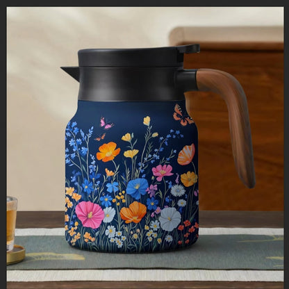 Insulated Coffee Pot | Floral Vacuum Thermos Jug
