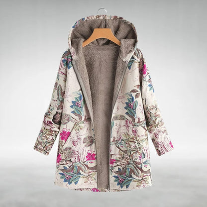 Floral Print Women’s Coat | Hooded Casual Outerwear