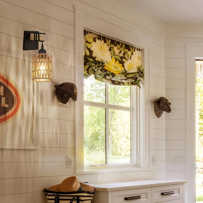 Boho Wall Lamp | Woven Rattan Wall Light for Bedroom