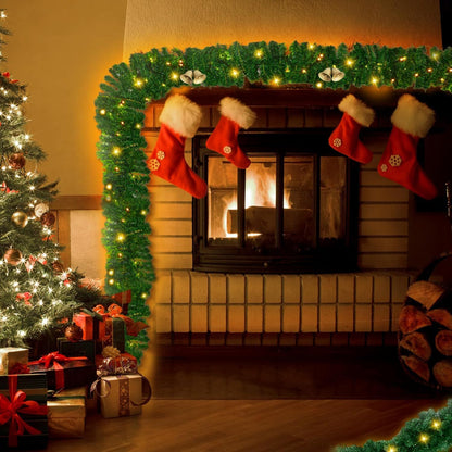 LED Christmas Garland | Pre-Lit Outdoor Holiday Decoration