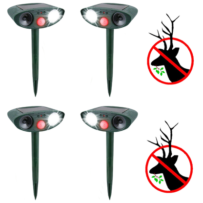 Luxyecs | Ultrasonic Deer Repeller Pack of 4 – Solar-Powered Pest Control for Effective Deer Deterrence in 48 Hours