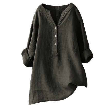Women’s Long Sleeve Top | Casual Button Tunic