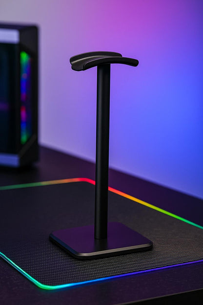 Aesthetic Headphone Stand, Space Saving Headset Holder, Desktop Organizer Rack, Modern Earphone Display Bracket for Desk - Luxyecs