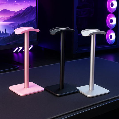 Aesthetic Headphone Stand, Space Saving Headset Holder, Desktop Organizer Rack, Modern Earphone Display Bracket for Desk - Luxyecs