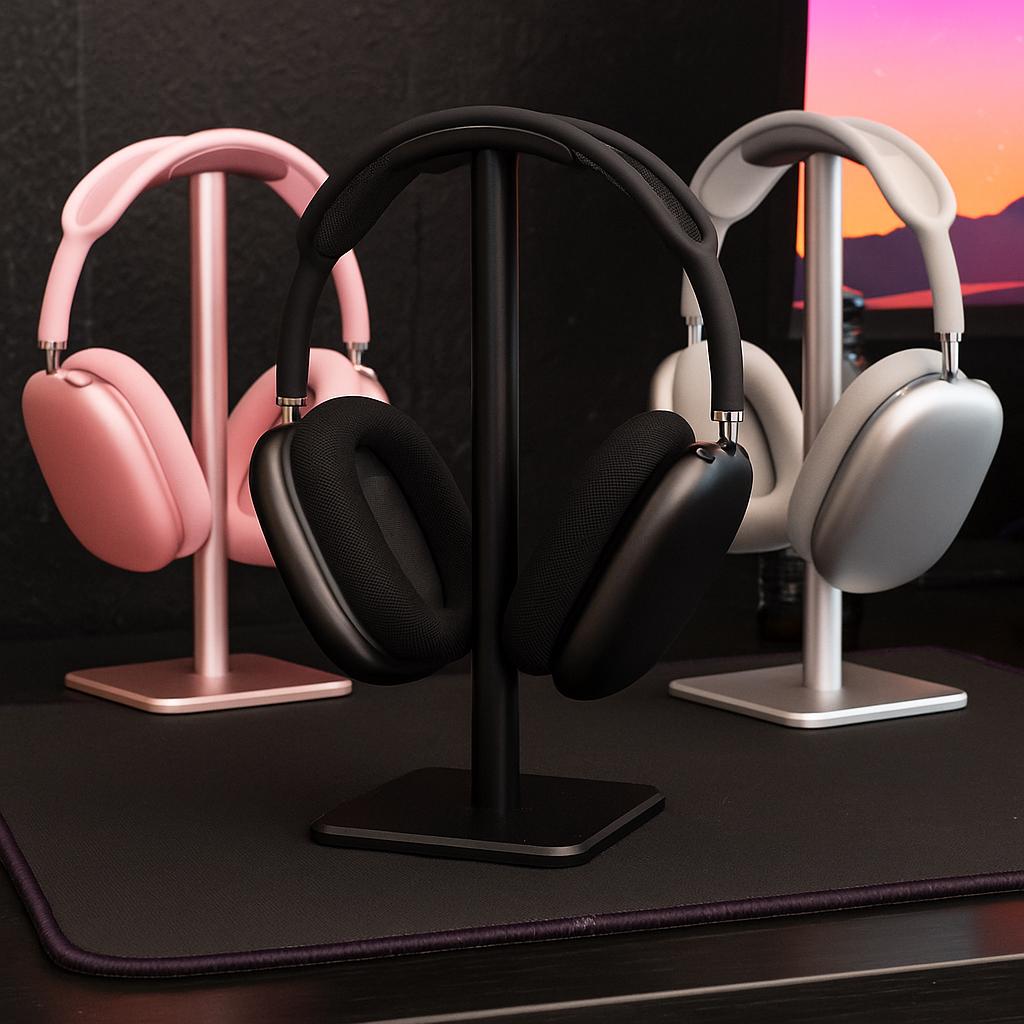 Aesthetic Headphone Stand, Space Saving Headset Holder, Desktop Organizer Rack, Modern Earphone Display Bracket for Desk - Luxyecs