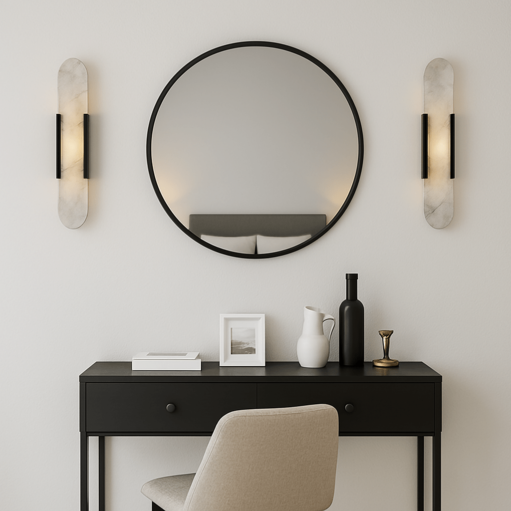 Marble and Brass Wall Sconce | Elegant Wall Light for Contemporary Decor