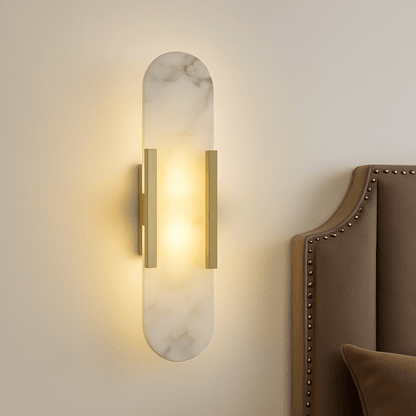 Marble and Brass Wall Sconce | Elegant Wall Light for Contemporary Decor