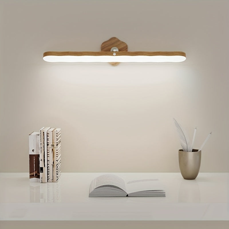 Long Bar Wall Light | Contemporary Wooden LED Sconce
