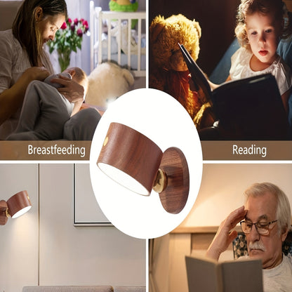 Wooden LED Wall Lamp | Contemporary Bedroom Lighting