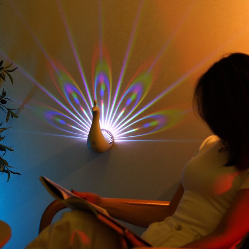 Peacock LED Night Lamp | Vibrant Wall
