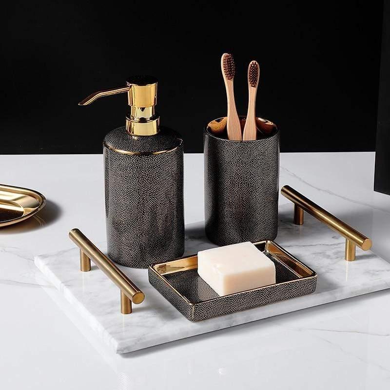 Bathroom Accessories Set | Sink Counter Organizer - Luxyecs