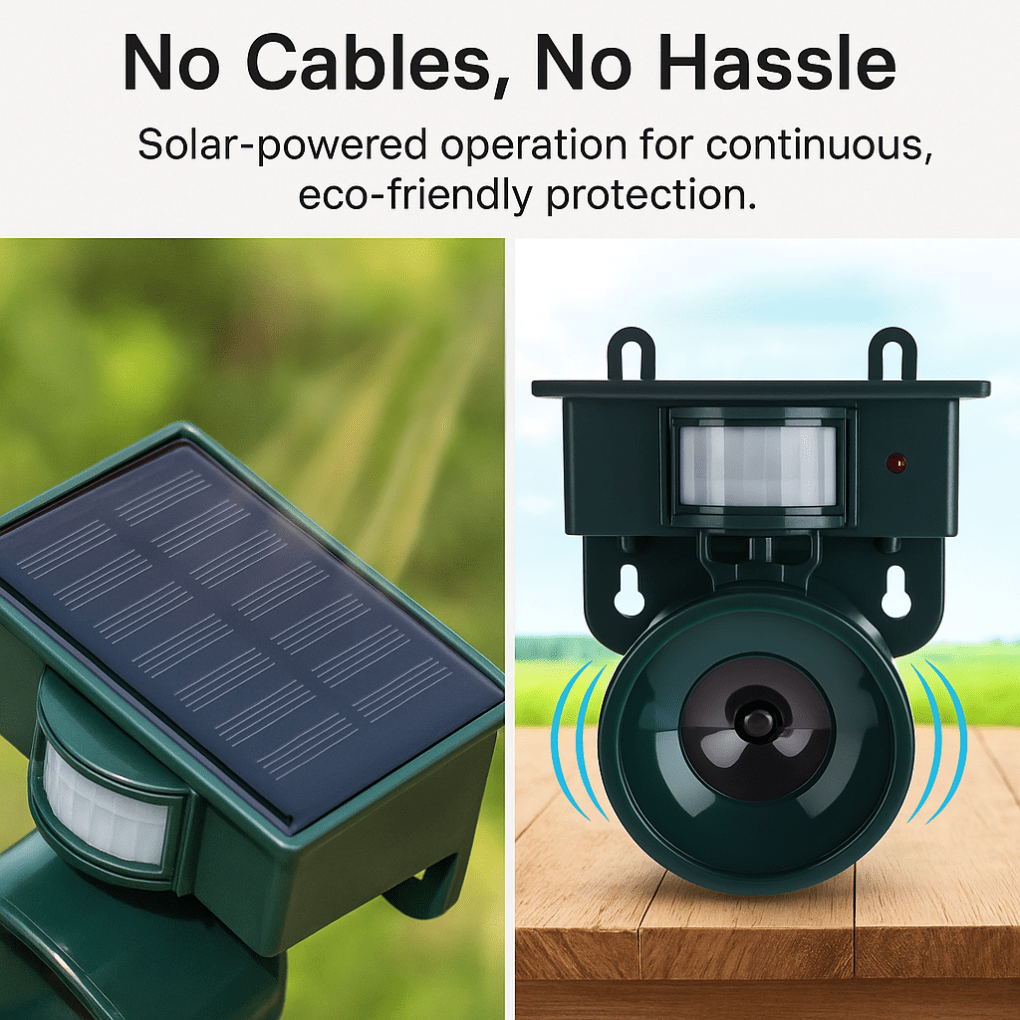 Birdguard Sensor – Motion-Activated Bird Repeller for Quiet Outdoor Spaces