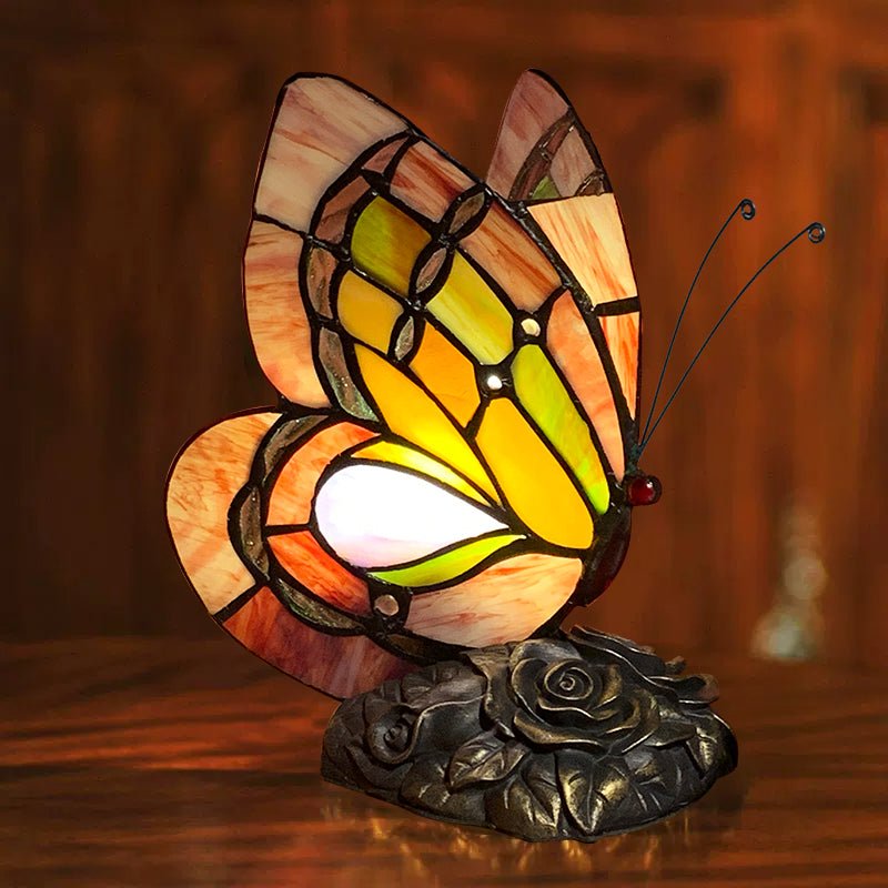 Butterfly Night Table Lamp Tiffany Style Bedroom Bedside Feeding Bar Decoration