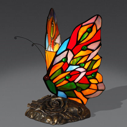 Butterfly Night Table Lamp Tiffany Style Bedroom Bedside Feeding Bar Decoration