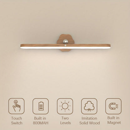 Long Bar Wall Light | Contemporary Wooden LED Sconce