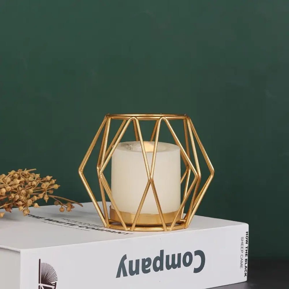 Candle Holder | Elegant Iron Candle Wireframe for a Stylish Illuminating Aesthetic - Luxyecs