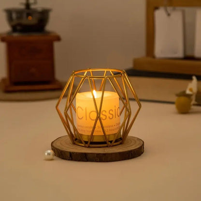 Candle Holder | Elegant Iron Candle Wireframe for a Stylish Illuminating Aesthetic - Luxyecs