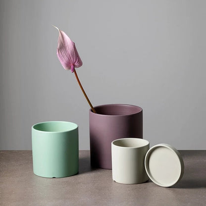 Ceramic Planter with Saucer | Elegant Indoor Plant Pot for Home Décor - Luxyecs