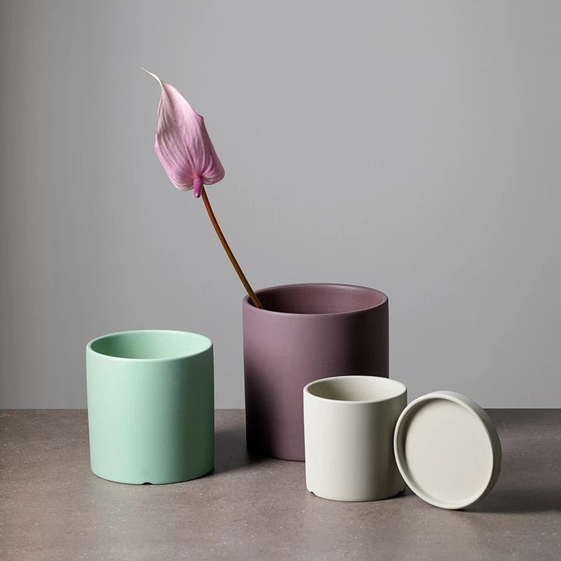 Ceramic Planter with Saucer | Elegant Indoor Plant Pot for Home Décor - Luxyecs