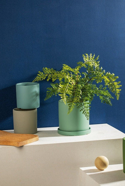 Ceramic Planter with Saucer | Elegant Indoor Plant Pot for Home Décor - Luxyecs