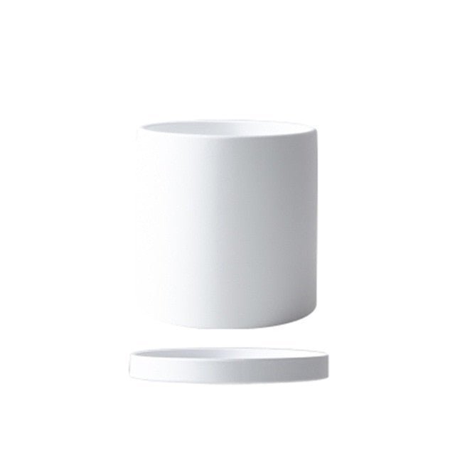 Ceramic Planter with Saucer | Elegant Indoor Plant Pot for Home Décor - Luxyecs