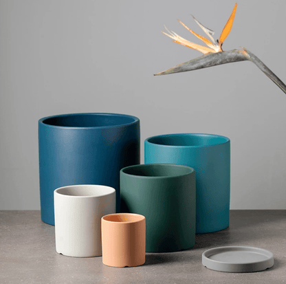 Ceramic Planter with Saucer | Elegant Indoor Plant Pot for Home Décor - Luxyecs