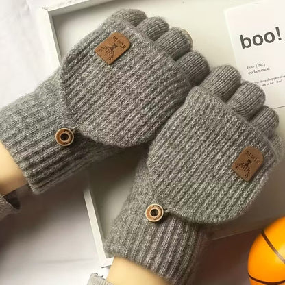 Cold Weather Gloves | Flip Cover Fingerless Gloves - Luxyecs