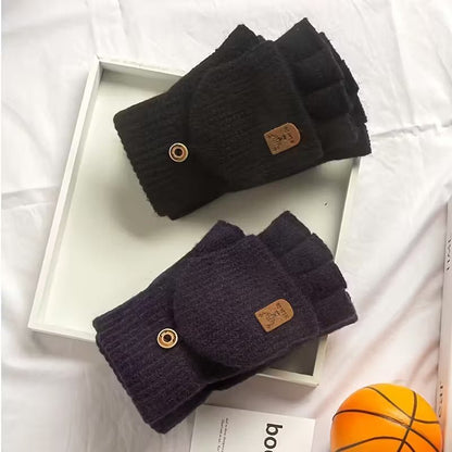 Cold Weather Gloves | Flip Cover Fingerless Gloves - Luxyecs