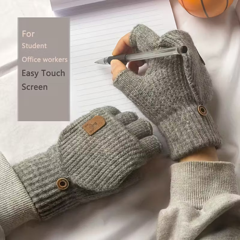 Cold Weather Gloves | Flip Cover Fingerless Gloves - Luxyecs