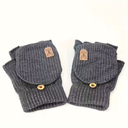 Cold Weather Gloves | Flip Cover Fingerless Gloves - Luxyecs