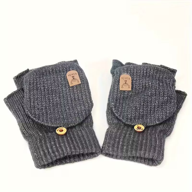 Cold Weather Gloves | Flip Cover Fingerless Gloves - Luxyecs