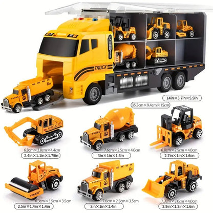 Construction Truck Toy Set | Kids Vehicle Play Set - Luxyecs