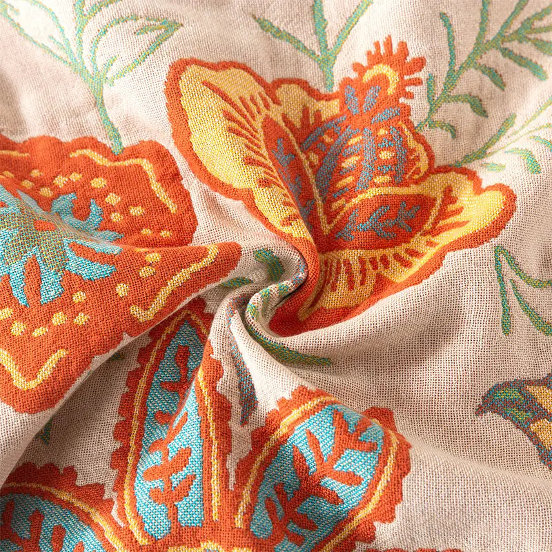 Bohemian Bloom Couch Cover Blanket | Soft Cotton Throw for Sofa