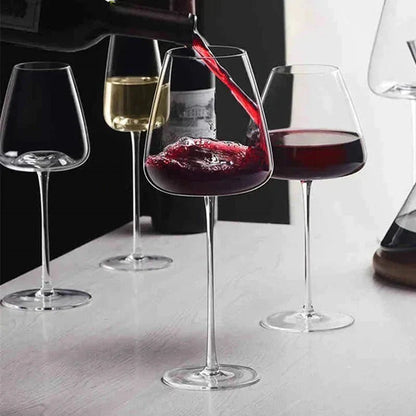 Crystal Wine Glasses | Elegant Handcrafted Glassware Set - Luxyecs