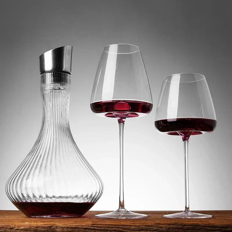 Crystal Wine Glasses | Elegant Handcrafted Glassware Set - Luxyecs