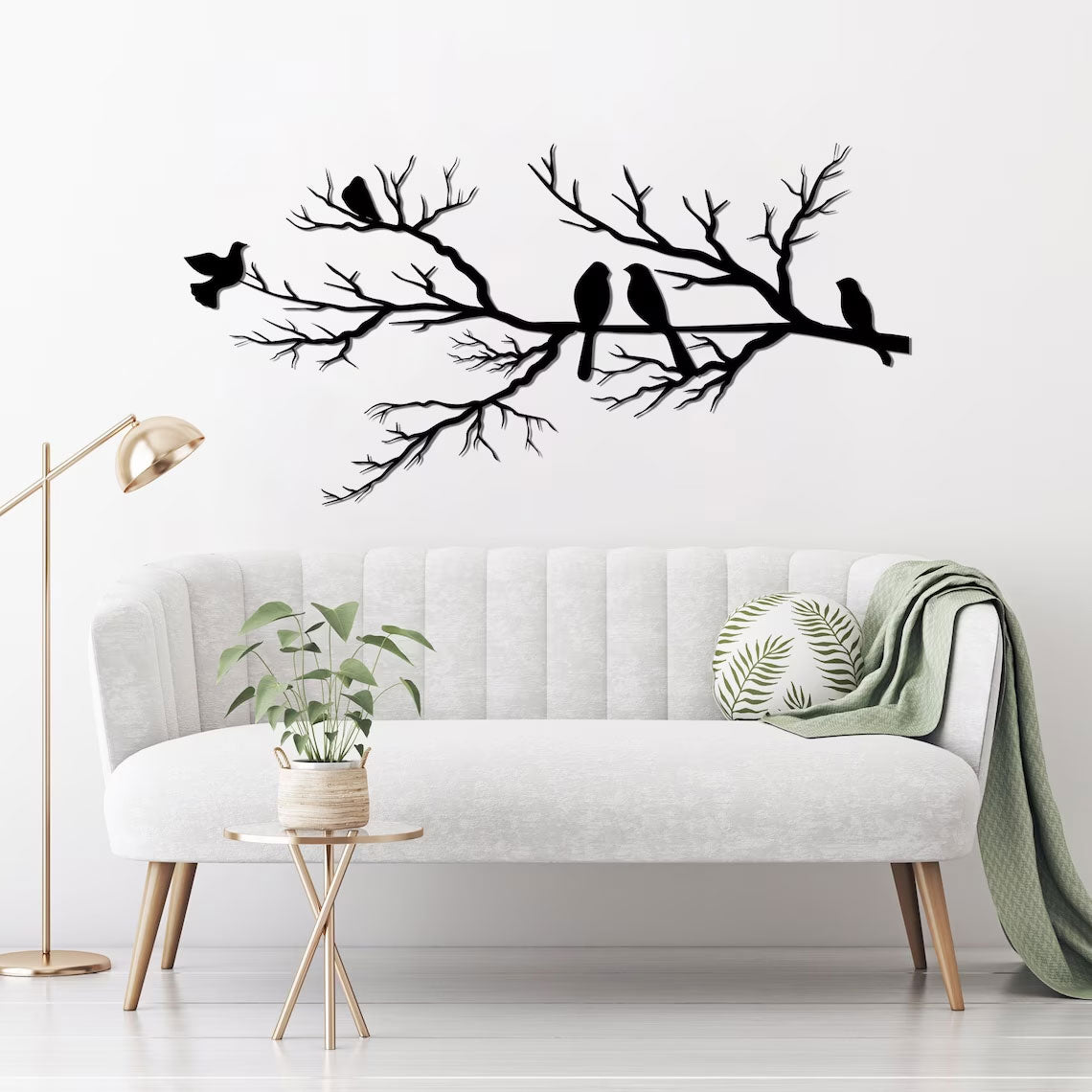 Metal Wall Art | Birds on Branch Design for Elegant Home Decor