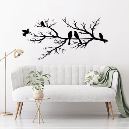 Metal Wall Art | Birds on Branch Design for Elegant Home Decor