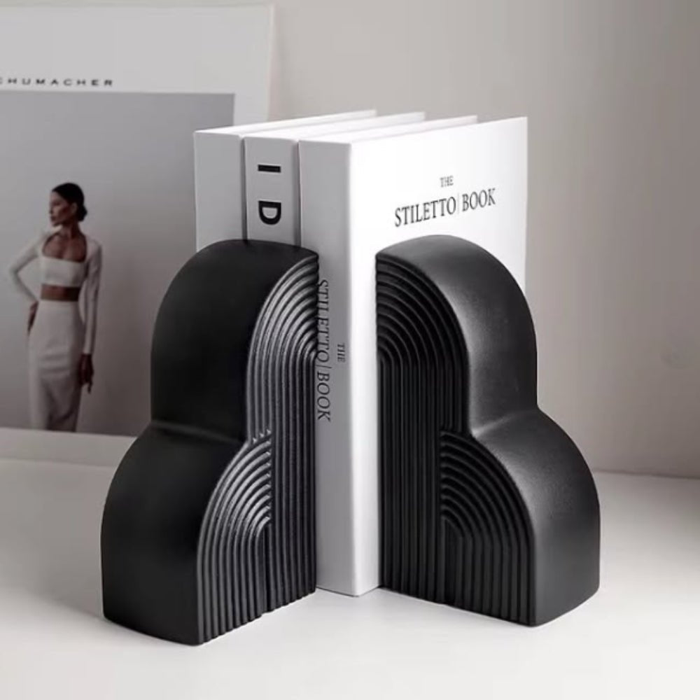 Decorative Bookends | Cloud - Shaped Ceramic Accents for Your Shelves - Luxyecs