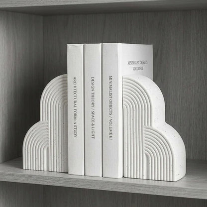 Decorative Bookends | Cloud - Shaped Ceramic Accents for Your Shelves - Luxyecs