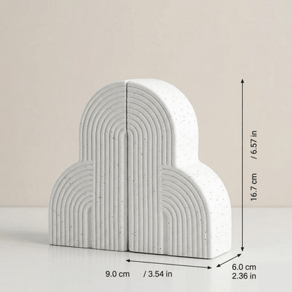 Decorative Bookends | Cloud - Shaped Ceramic Accents for Your Shelves - Luxyecs