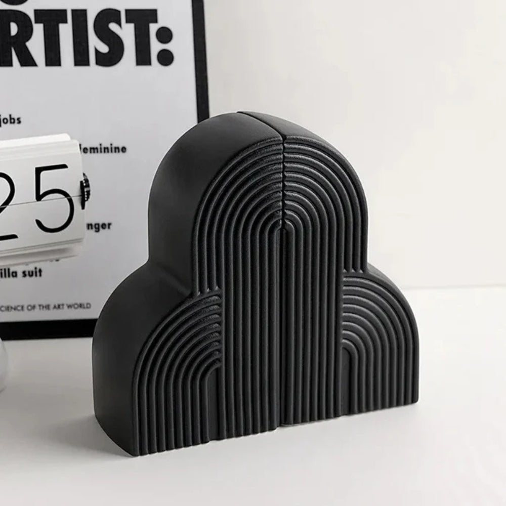 Decorative Bookends | Cloud - Shaped Ceramic Accents for Your Shelves - Luxyecs
