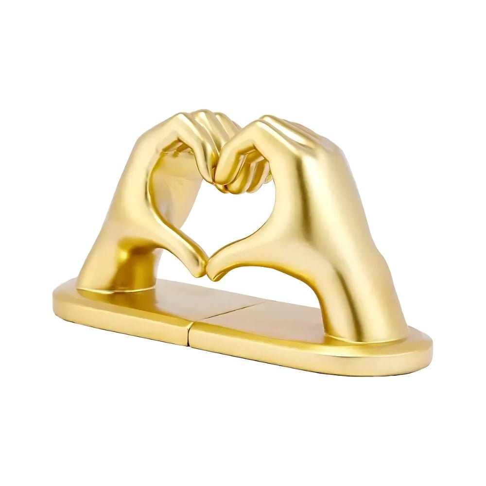 Decorative Bookends | Elegant Hand Heart Duo Bookends - Luxyecs