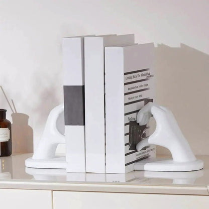 Decorative Bookends | Elegant Hand Heart Duo Bookends - Luxyecs