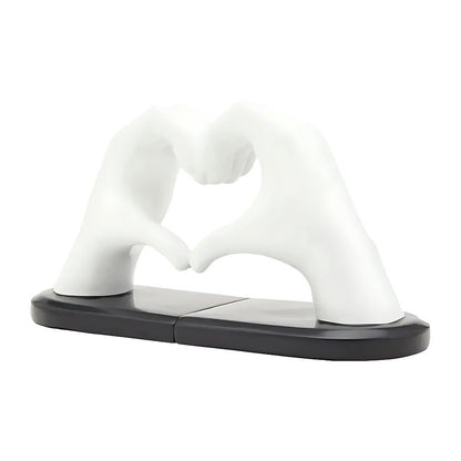 Decorative Bookends | Elegant Hand Heart Duo Bookends - Luxyecs