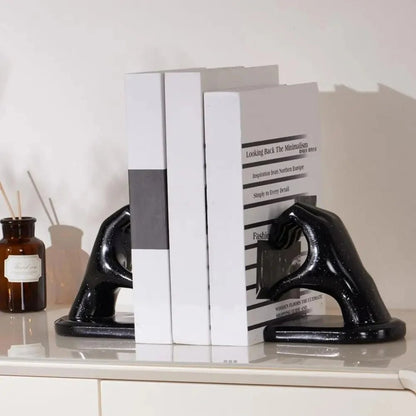 Decorative Bookends | Elegant Hand Heart Duo Bookends - Luxyecs