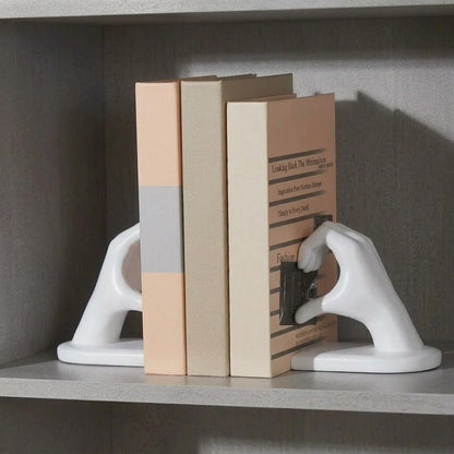 Decorative Bookends | Elegant Hand Heart Duo Bookends - Luxyecs